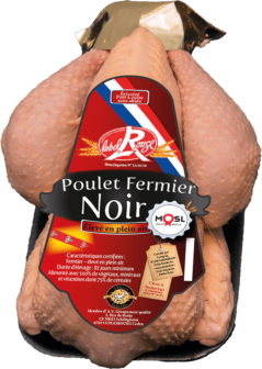 Whole farm-reared Label Rouge Black Chicken