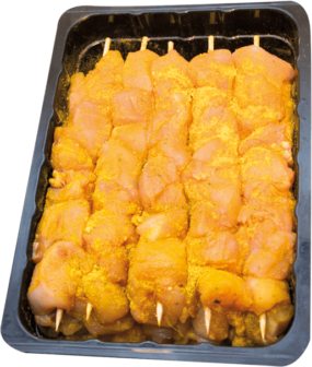 Chicken breast skewer with curry