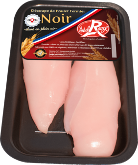 Whole farm-reared Label Rouge Black Chicken breast x2