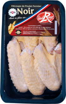 Whole farm-reared Label Rouge Black Chicken wings x5