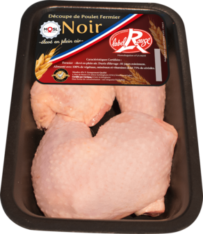 Whole farm-reared Label Rouge Black Chicken leg x2