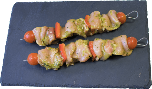 Chicken leg wild garlic marinated skewer