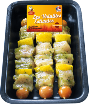 Brochette de Poulet mariné ail des ours x3