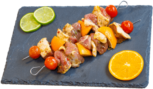 Duck breast citrus marinated skewer