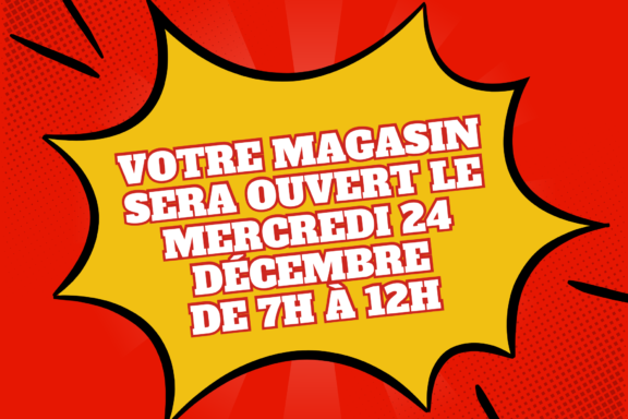 Modification des horaires du magasin pour les fêtes